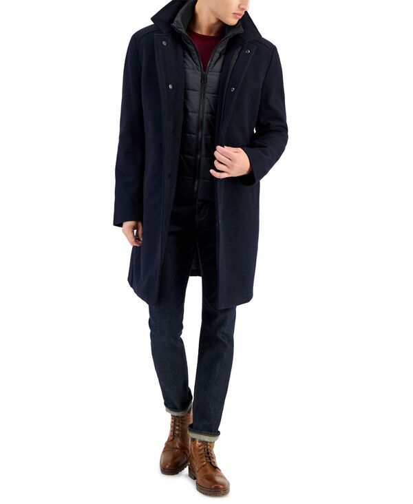 ナウティカ メンズ アウター ジャケット・ブルゾン ウール コート Nautica Mens ClassicFit Bib Wool Blend Overcoat Navy ネイビー