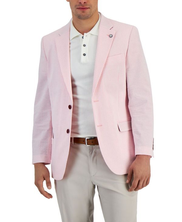 ナウティカ メンズ アウター ジャケット・ブルゾン コート Nautica Mens ModernFit Seersucker Sport Coats Pink ピンク