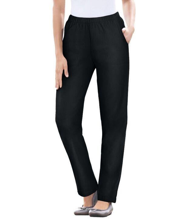 ウーマン ウィズイン レディース ボトムス デニムパンツ ストレート デニム Woman Within Womens Within Straight Leg Fineline Denim Jean Black ブラック