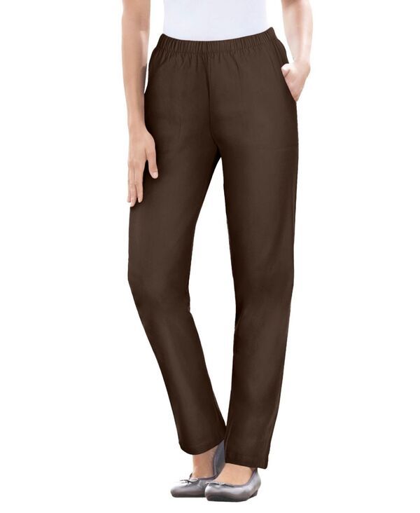 ウーマン ウィズイン レディース ボトムス デニムパンツ ストレート デニム Woman Within Womens Within Straight Leg Fineline Denim Jean Chocolate チョコレート