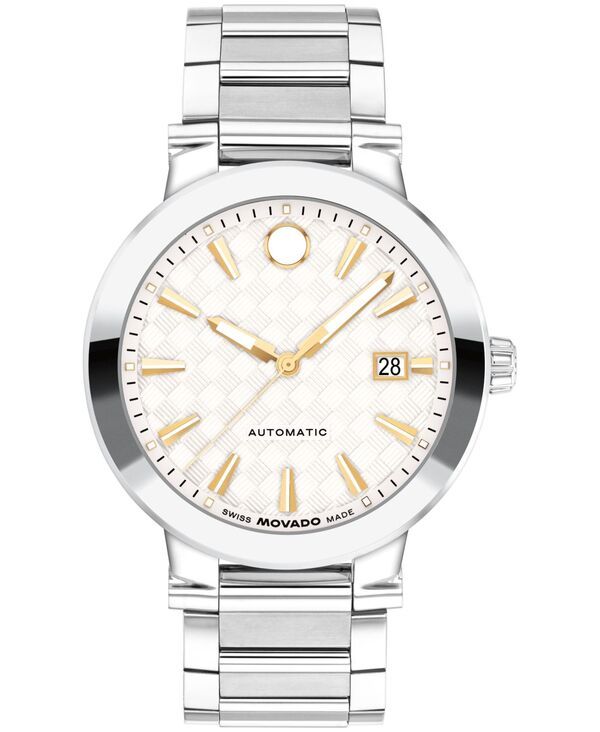 モバド メンズ アクセサリー 腕時計 Tシャツ Movado Mens Vizio Swiss Automatic Stainless Steel Watch 41mm Silvertone シルバー