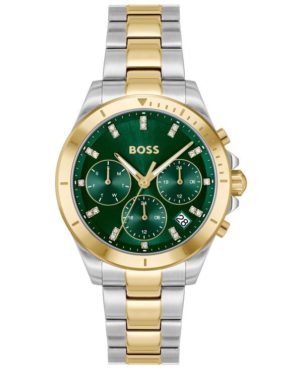 ヒューゴボス レディース アクセサリー 腕時計 Tシャツ Hugo Boss Womens Alley Quartz Multifunction Two Tone Stainless Steel Watch 36mm Twotone マルチカラー