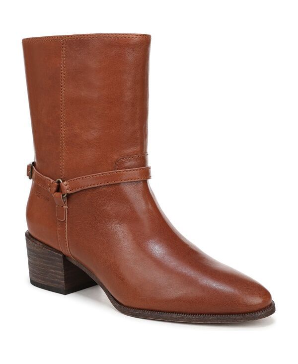 フランコサルト レディース シューズ ブーツ・レインブーツ Franco Sarto Womens Kian Round Toe Pull On Short Boots Cognac Brown Leather ブラウン