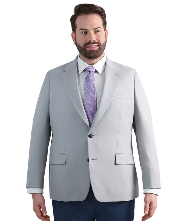 ハガー メンズ アウター ジャケット・ブルゾン トール ブレザー Haggar Mens Big Tall Active Series Classic Blazer Light Gray グレー