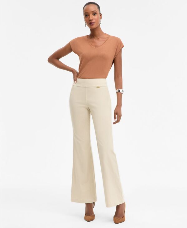 アイエヌシー インターナショナル コンセプト レディース ボトムス カジュアルパンツ パンツ INC International Concepts Womens FlaredLeg PullOn Pants 0P18 Grain