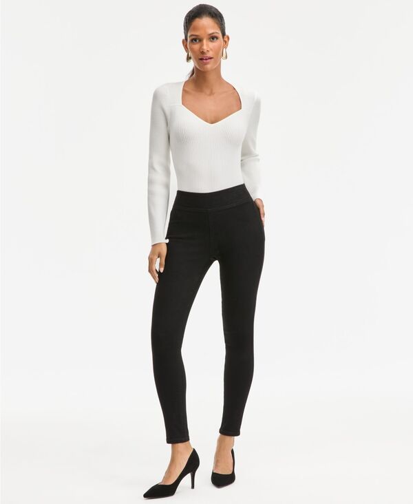 アイエヌシー インターナショナル コンセプト レディース ボトムス デニムパンツ ジーンズ INC International Concepts Womens HighRise PullOn Skinny Jeans Deep Black ブラック