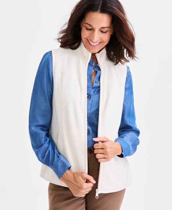 スタイルアンドコー レディース トップス ベスト フリース Style Co Womens ZipFront Polar Fleece Vest PP4X Palomino