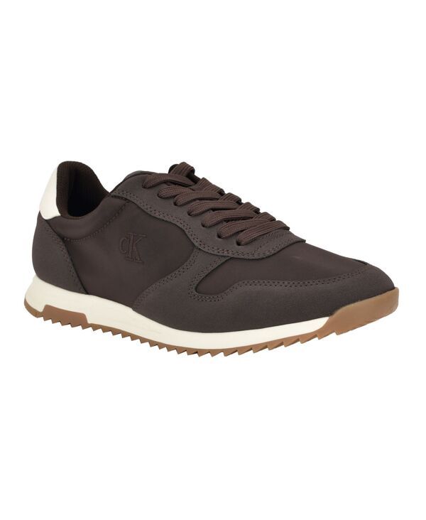 カルバンクライン メンズ シューズ スニーカー レース Calvin Klein Mens Gallden LaceUp Casual Sneakers Dark Brown ブラウン