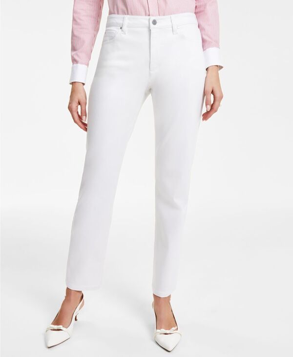 ジョーンズニューヨーク レディース ボトムス デニムパンツ ストレート デニム ジーンズ Jones New York Womens Lexington Mid Rise Straight Leg Denim Jeans 216P Soft White ホワイ