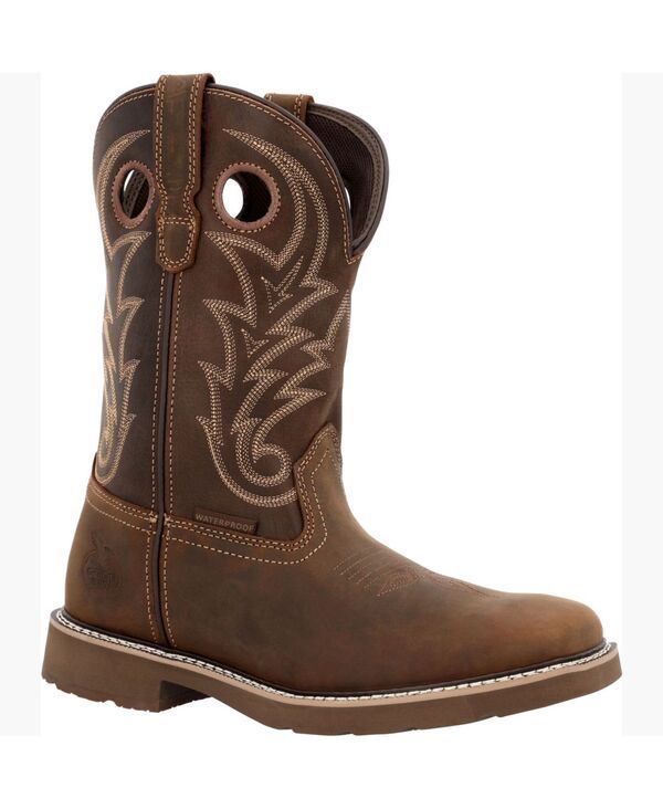 ジョージブーツ メンズ シューズ ブーツ・レインブーツ GEORGIA BOOT Mens Core 37 Western 11 Waterproof PullOn Work Boot Brown ブラウン