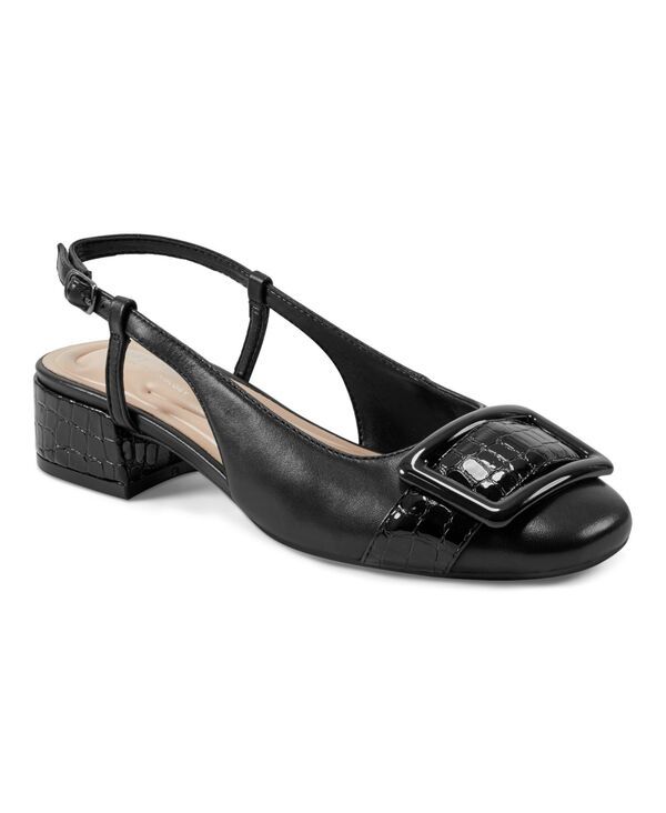 イージースピリット レディース シューズ パンプス ヒール Easy Spirit Womens Eflex Jola Block Heel Slingback Dress Pumps Black Leather Multi ブラック