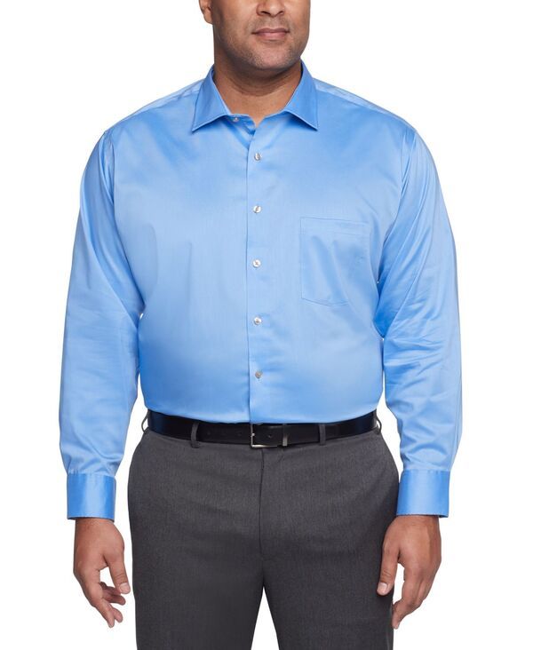 ヴァンハウセン メンズ トップス シャツ トール Van Heusen Mens Big Tall Solid Dress Shirt Blue Frost ブルー