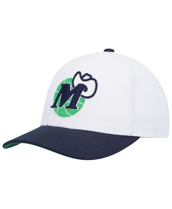 ミッチェルネス メンズ アクセサリー 帽子 Mitchell Ness Mens White Navy Dallas Mavericks Hardwood Classics Core 2Tone 20 Pro Snapback Hat White Navy ホ