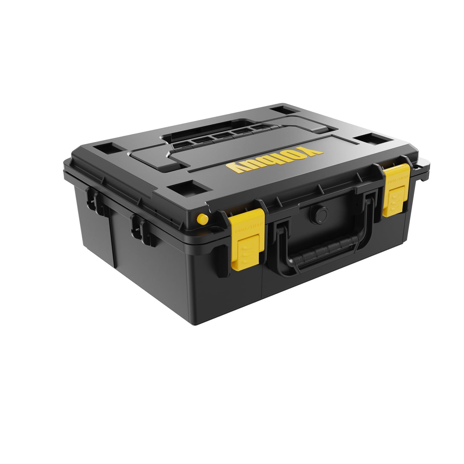YOIbuy PRO スタックボックス 防水防塵 ツールボックス 頑丈なABS樹脂 システムケース 簡単スタッキング 工具箱 収納ケース 積み重ね収納 気圧開放バルブ付き 施錠穴付き 上面ハンドル付き (箱168仕切板付き)ts ca313e80