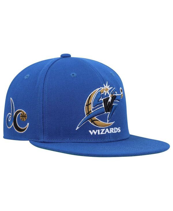 ミッチェルネス メンズ アクセサリー 帽子 Mitchell Ness Mens Blue Washington Wizards Hardwood Classics Snapback Hat Blue ブルー