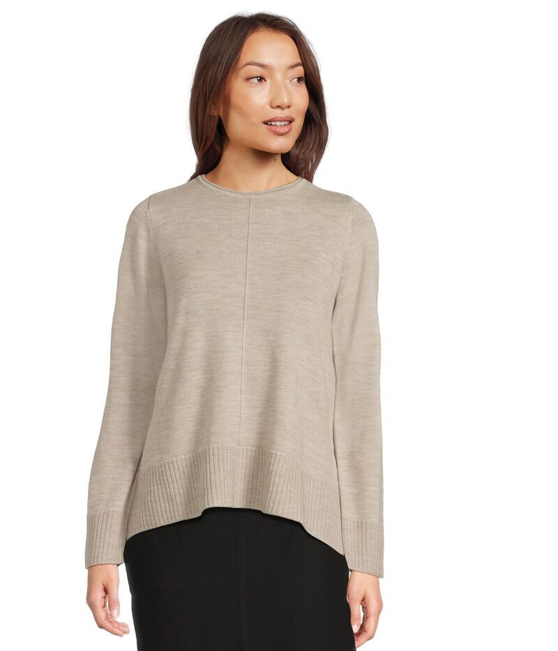 エイリーンフィッシャー レディース アウター ニット・セーター クルーネック Eileen Fisher Merino Crew Neck Sweater Maple Oat