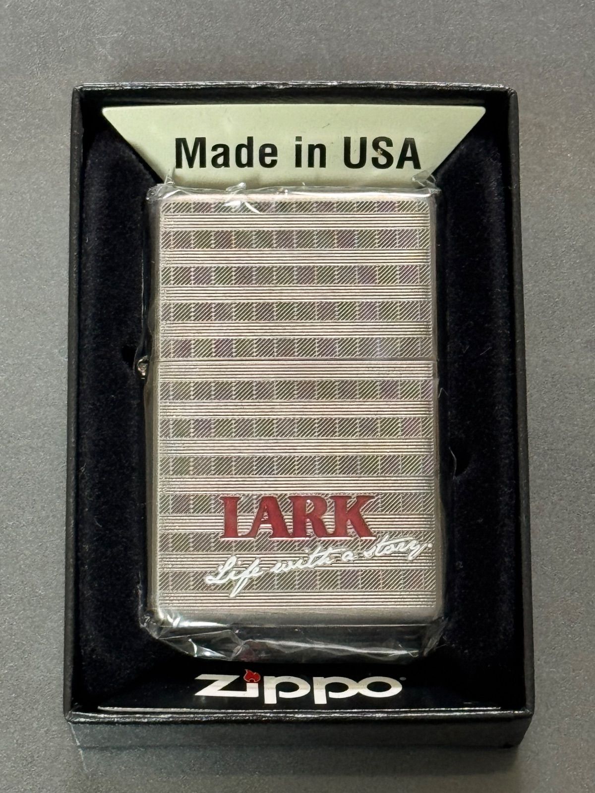 zippo LARK 1937REPLICA 限定品 前面刻印 フラットトップ 2011年製 ラーク 1937レプリカ デッドストック ケース 保証書