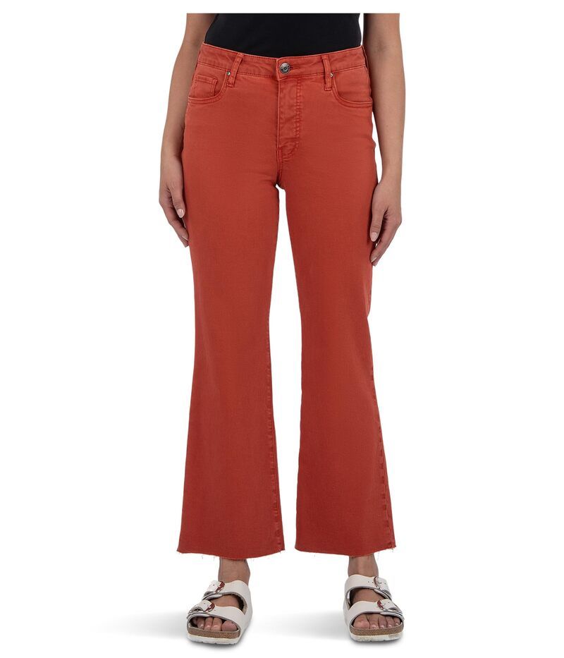 カットフロムザクロス レディース ボトムス カジュアルパンツ アンクル KUT from the Kloth Kelsey High Rise Fab Ab Ankle Flare With Raw Hem Clay