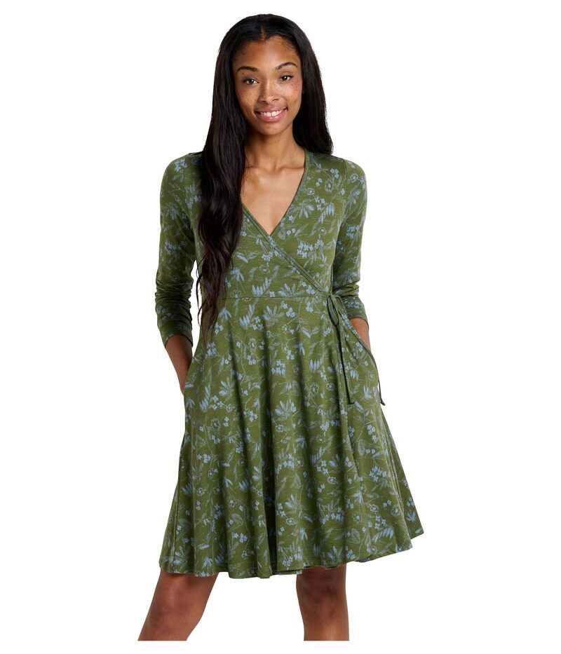ドード アンドコー レディース トップス ワンピース ToadCo Freesia Wrap Long Sleeve Dress Chive Sketch Pr