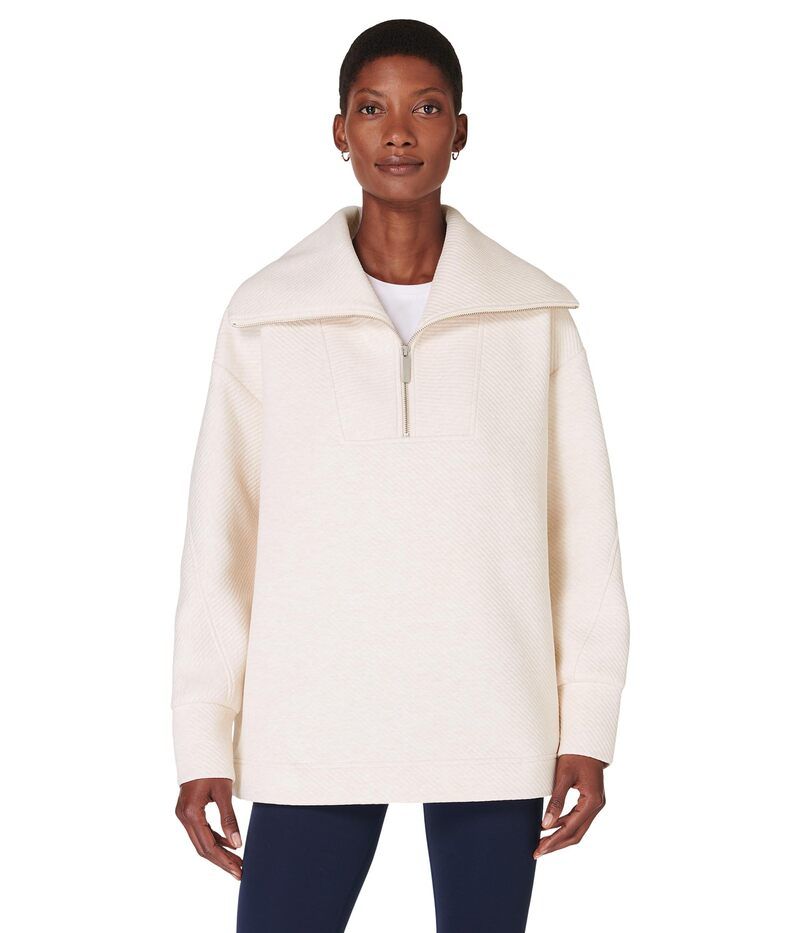 スウェッティベティ レディース アウター パーカー・スウェット ハーフジップ シャツ Sweaty Betty Radiant Half Zip Sweatshirt Oatmeal Marl マール