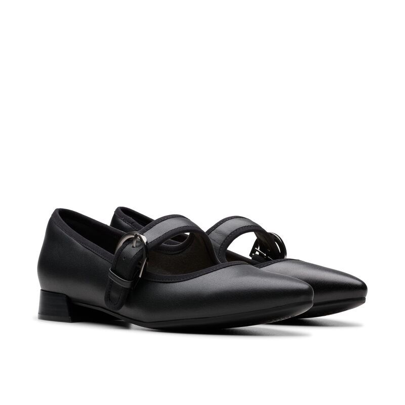 クラークス レディース シューズ サンダル Clarks Natalyn May Black Leather ブラック