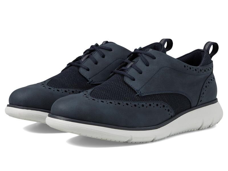 ノンブッシュ メンズ シューズ オックスフォード レース ニット Nunn Bush Stance Knit Wing Tip Oxford Lightweight LaceUp Navy ネイビー