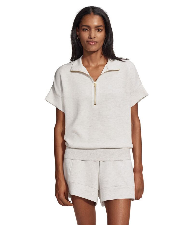バーレイ レディース アウター パーカー・スウェット Varley Ritchie Short Sleeve Sweat Ivory Marl アイボリー