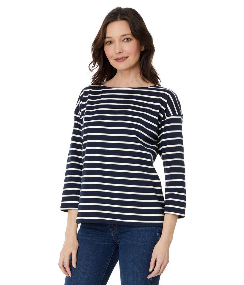 エルエルビーン レディース トップス シャツ LLBean Heritage Mariner Boatneck 34 Sleeve Stripe Classic NavySa ネイビー