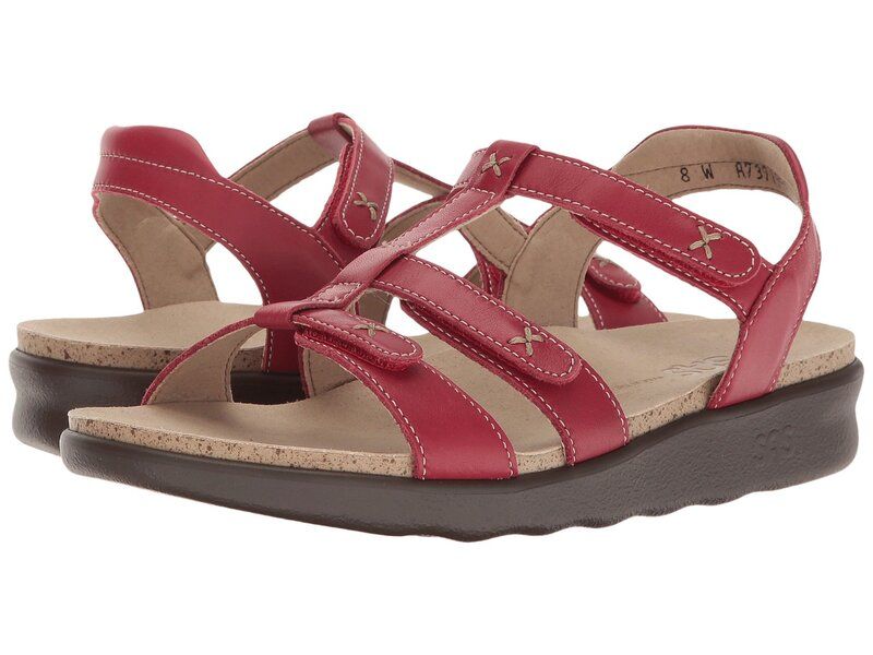 サス レディース シューズ サンダル SASorrento Adjustable Comfort Sandal Red レッド