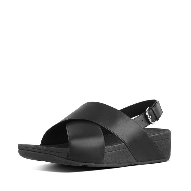 フィットフロップ レディース シューズ サンダル レザー FitFlop Lulu CrossBack Strap Sandals Leather Black ブラック