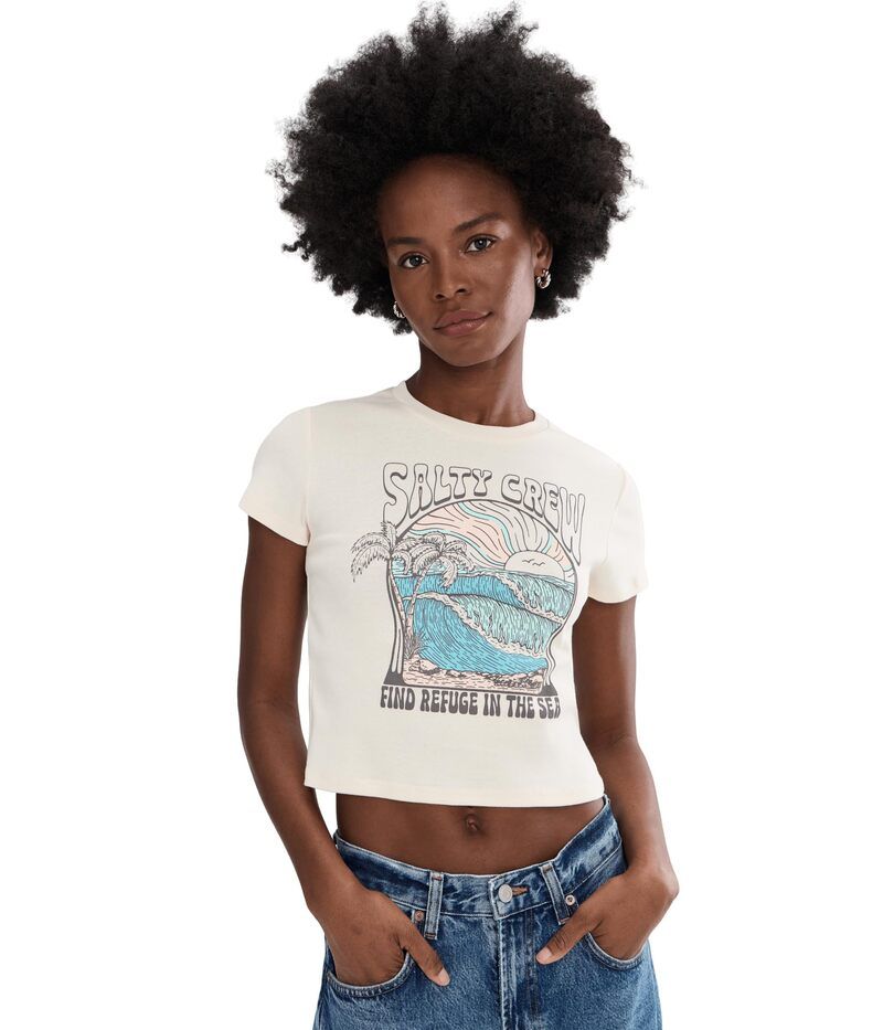 ソルティークルー レディース トップス シャツ Salty Crew Keyhole Baby Tee OffWhite オフホワイト