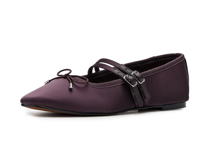 メイドウェル レディース シューズ サンダル サテン Madewell Greta Bow Double Strap Satin Dark Plum プラム
