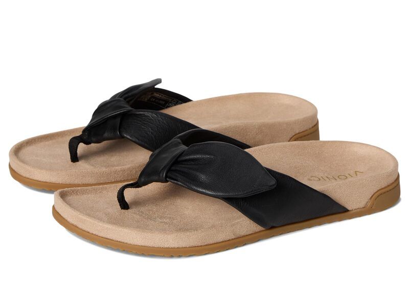 バイオニック レディース シューズ サンダル VIONIC Eva Black Leather ブラック