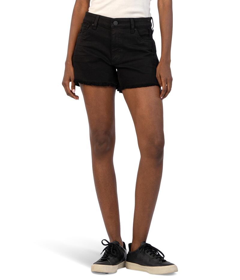 カットフロムザクロス レディース ボトムス ハーフパンツ・ショーツ ショートパンツ KUT from the Kloth Jane HighRise Long Shorts w Fray Hem Black JM ブラック