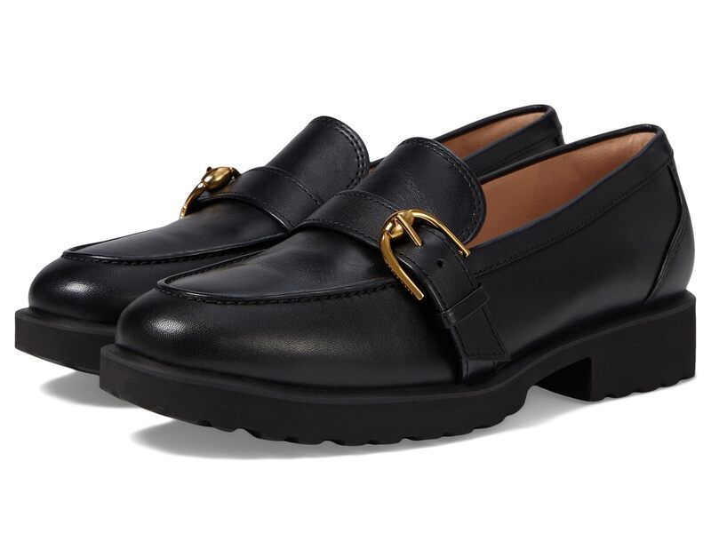 コールハーン レディース シューズ スリッポン・ローファー Cole Haan Giana Buckle Loafers Black Leather ブラック