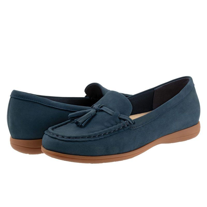 トロッターズ レディース シューズ スリッポン・ローファー Trotters Dawson Navy Nubuck ネイビー