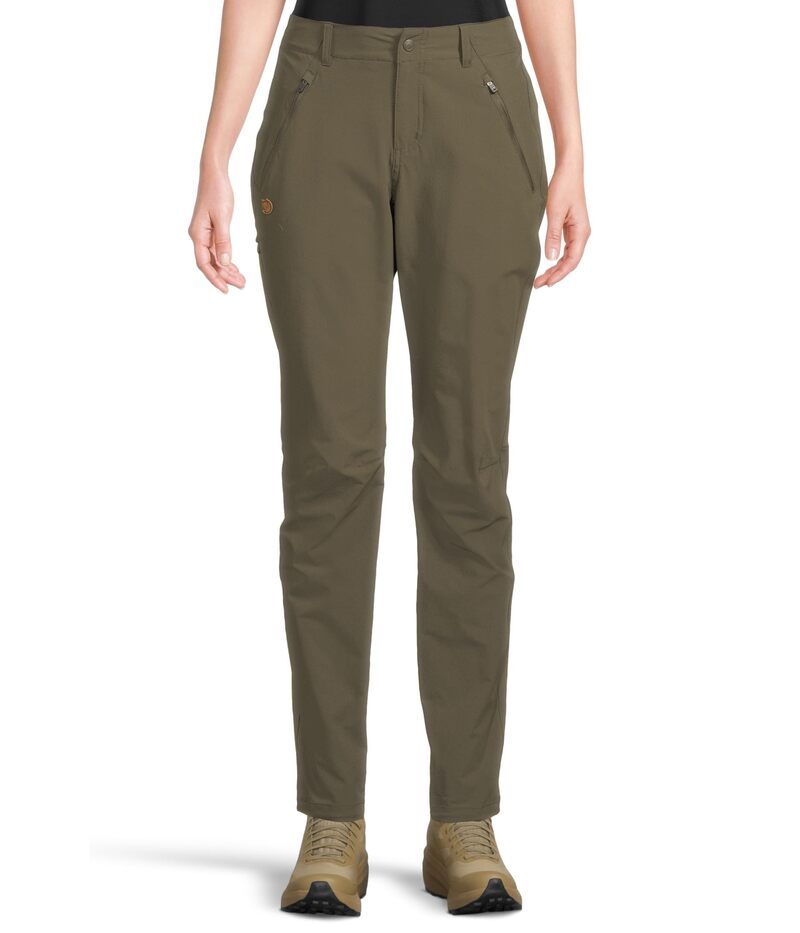 フェールラーベン レディース ボトムス カジュアルパンツ Fjallraven Abisko Trail Stretch Trousers Deep Forest フォレスト