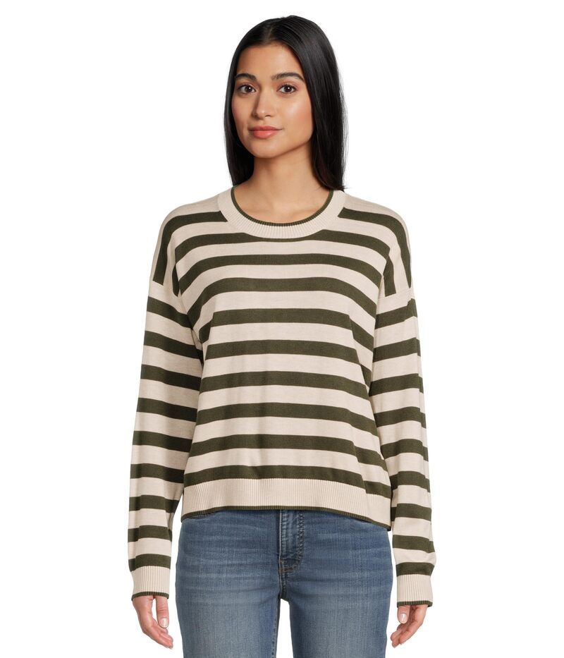 スプレンディット レディース アウター ニット・セーター Splendid Georgie Stripe Pullover Sweater Pale Oak Heathe ストライプ