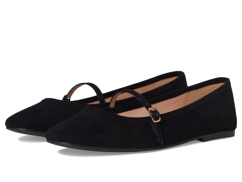 コールハーン レディース シューズ サンダル Cole Haan Yelena Scalloped Maryjane Ballet Flats Black Suede ブラック