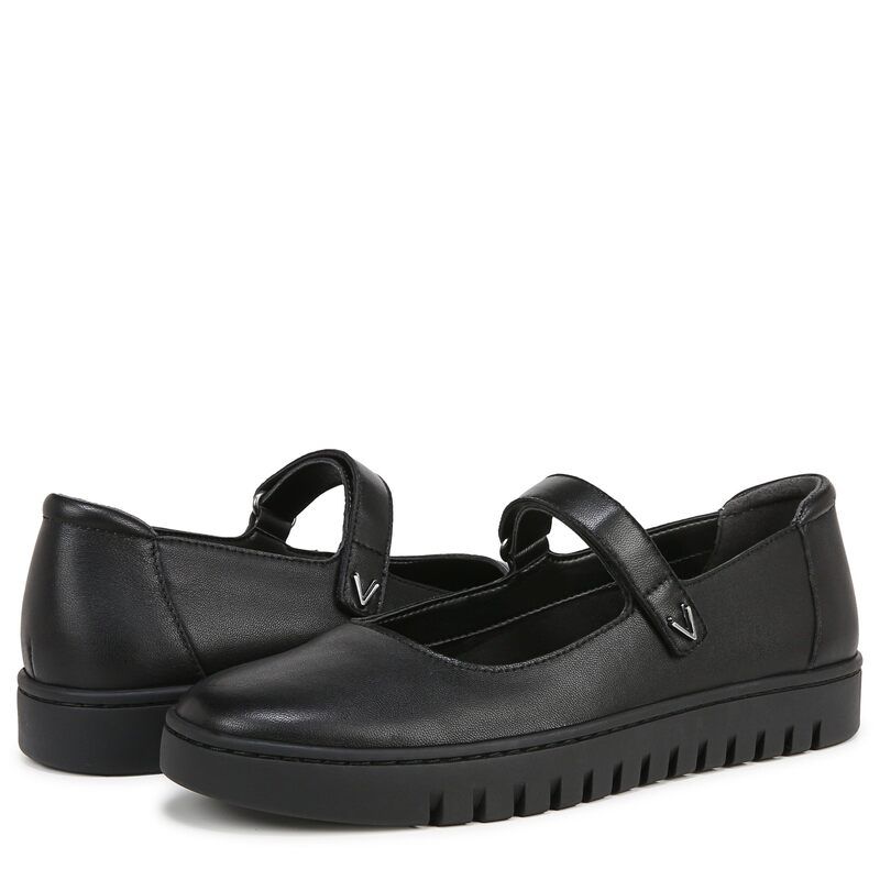 バイオニック レディース シューズ サンダル VIONIC Uptown Mary Jane Black Leather ブラック