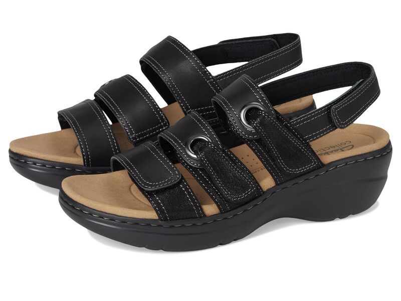 クラークス レディース シューズ ヒール Clarks Merliah 2 Bali Black Combi Lea ブラック