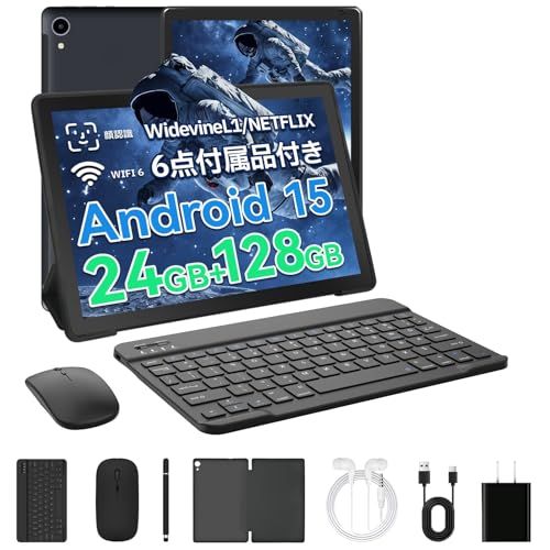 タブレット FancyDayタブレット 10インチ 24GB+128GB+1TB拡張 Android15 wi-fi6モデル 1280*800画面 Bluetooth5.4 5000mAh 5MP/8MPカメラ 顔認識 日本仕様 Widevine L1対応ｍａ