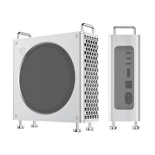 Ulanzi QT01 Mac mini M4用/M4 Pro 用シャーシ ケース 縦型コンピュータケース 保護防塵ブラケット 収納スタンド アルミニウム製 ミニスタンド DIY PC パーツ 省スペース 多機能 安定感 滑り止め 携帯に便利 Mac Mima