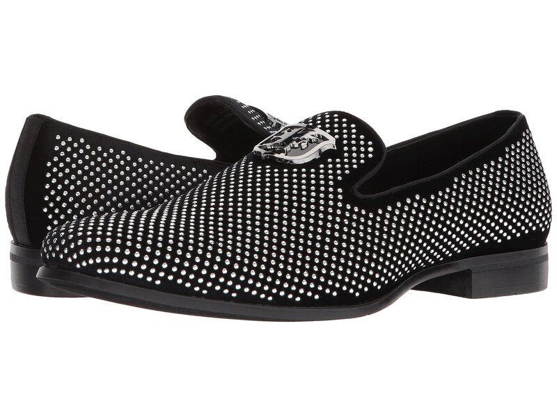 ステイシーアダムス メンズ シューズ スリッポン・ローファー Stacy Adamswagger Studded Ornament Loafer BlackSilver ブラック