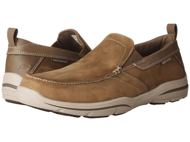 スケッチャーズ メンズ シューズ スリッポン・ローファー リラックスフィット SKECHERS Relaxed Fit Harper Fordesert Leather