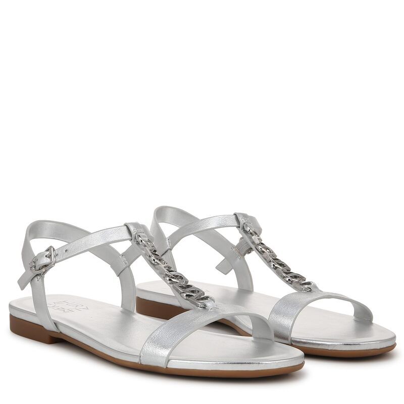 ナチュライザー レディース シューズ サンダル アンクル Naturalizer Teach Ankle Strapsilver Leather シルバー