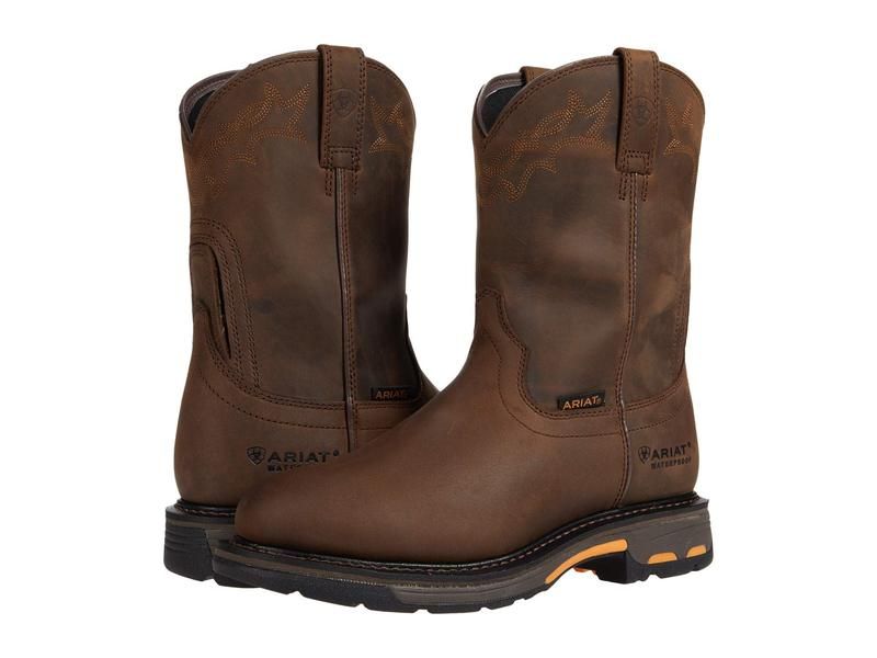 アリアト メンズ シューズ ブーツ・レインブーツ Ariat Workhog Waterproof Oily Distressed