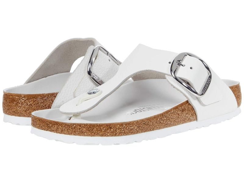 ビルケンシュトック レディース シューズ サンダル Birkenstock Gizeh Big Buckle White Leather ホワイト