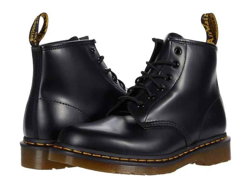 ドクターマーチン メンズ シューズ ブーツ・レインブーツ Dr Martens 101 Yellow Stitch Black Smooth ブラック