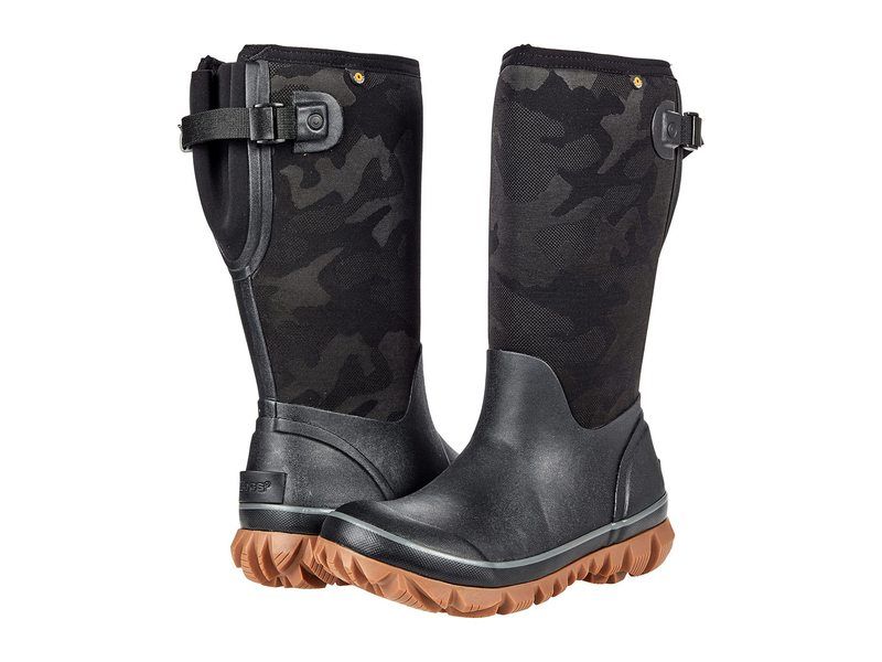 ボグス レディース シューズ ブーツ・レインブーツ Bogs Whiteout Tonal Camo Adjustable Calf Black ブラック